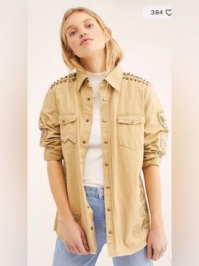 Spell & The Gypsy Collective Women’s Embroidered Studded Wanderer Jacket Size M